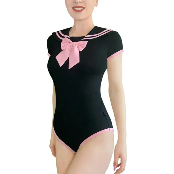 Cotton Romper Pajamas Full Black Bodysuit  Cosplay Magical Onesie Skirt Set - Picture 2 of 7